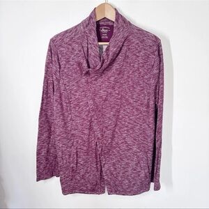 G.H. Bass Assymetrical Zip Up Sweatshirt Jacket XXL Burgundy Moto Womens